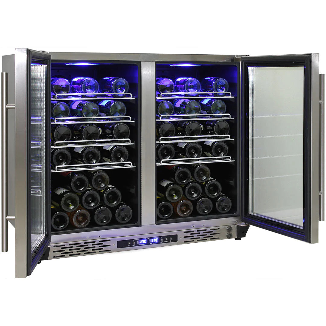 Schmick Twin Zone Strainless Steel Beer And Wine Fridge 190L