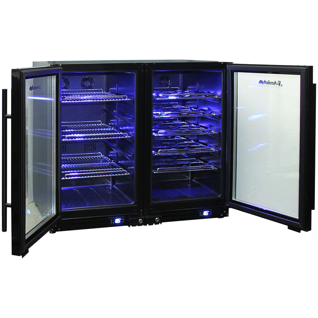 Schmick Under Bench Black Dual Zone Beer And Wine Bar Fridge 190L