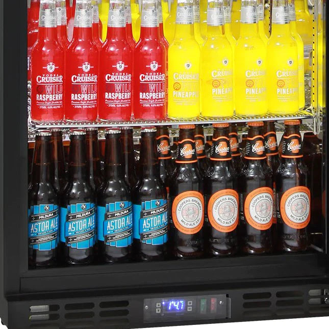 Quiet Glass 2 Door Black Bar Fridge 280L