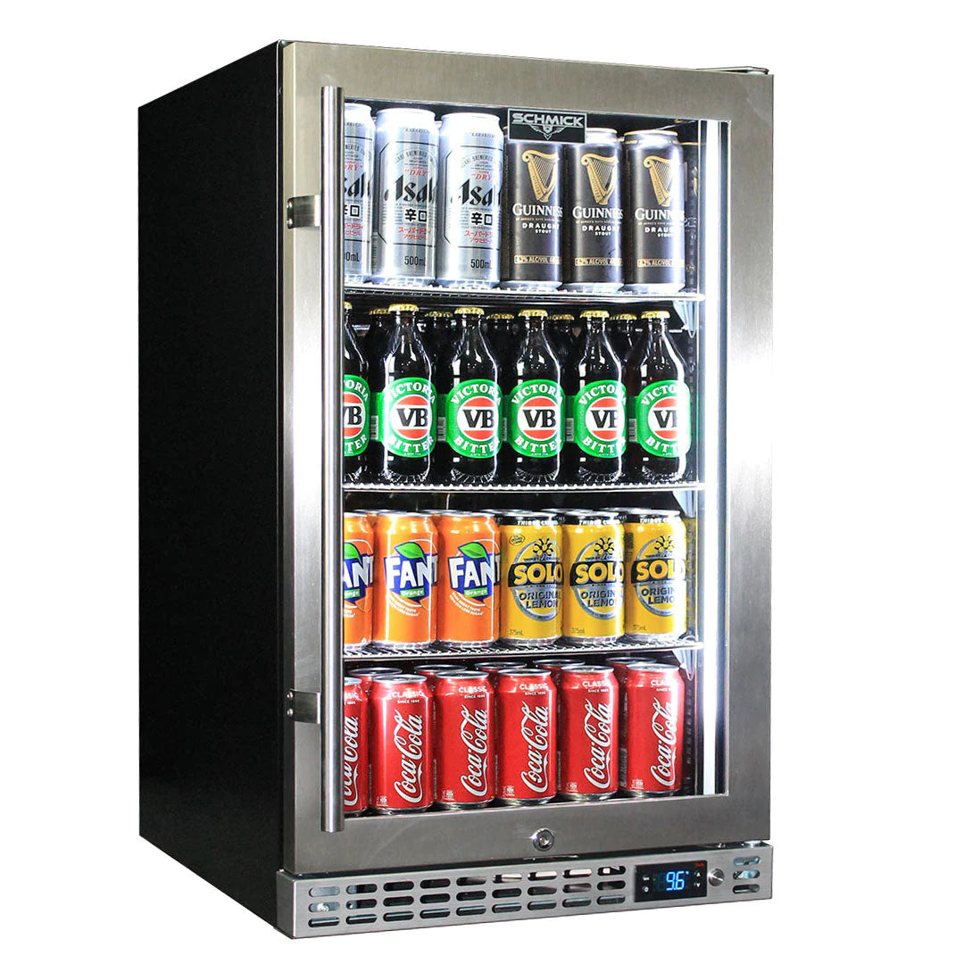 Schmick Stainless Front Venting Glass Door 132L Bar Fridge