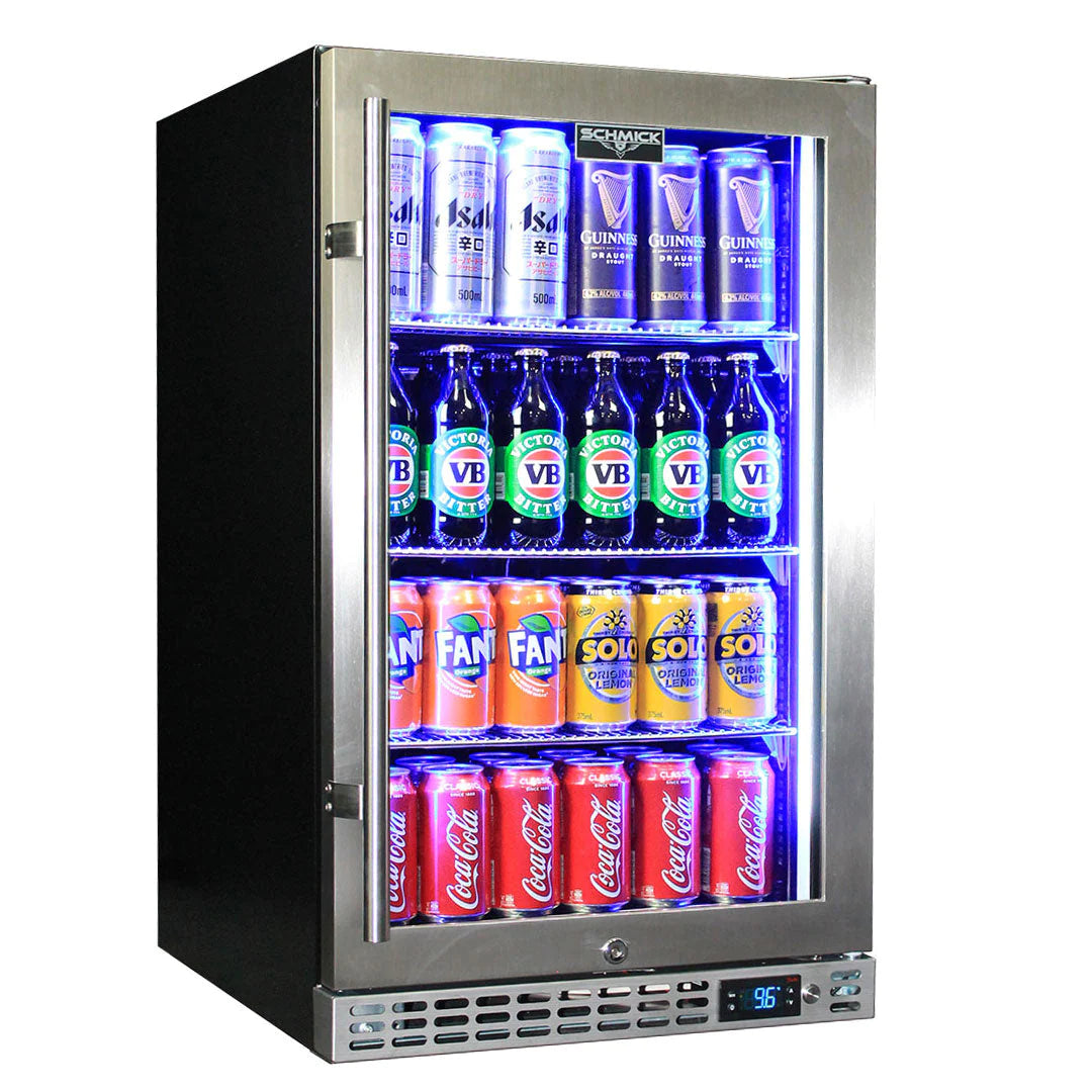 Schmick Stainless Front Venting Glass Door 132L Bar Fridge