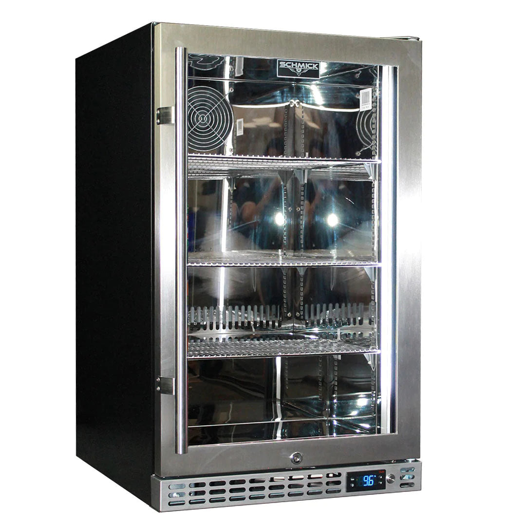 Schmick Stainless Front Venting Glass Door 132L Bar Fridge