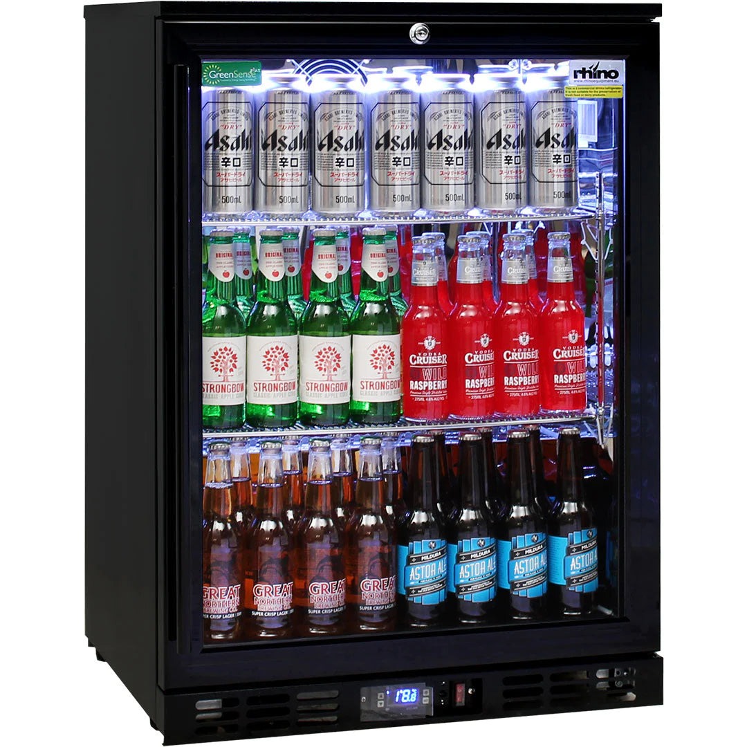 Rhino Night Club Multi Light Colored Black Bar Fridge