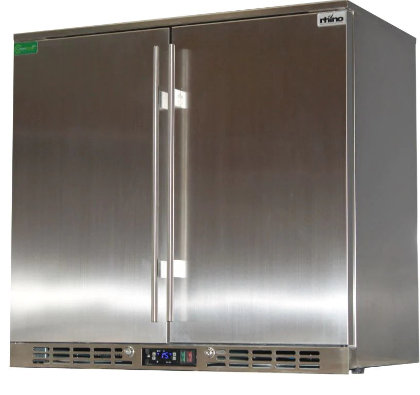 Rhino Stainless Steel 2 Door 208L Bar Fridge