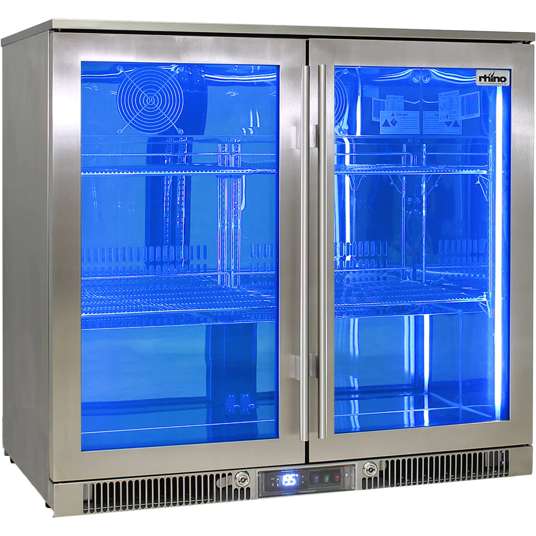 Outdoor Rhino Envy 2 Door 248L Glass Door Bar Fridge