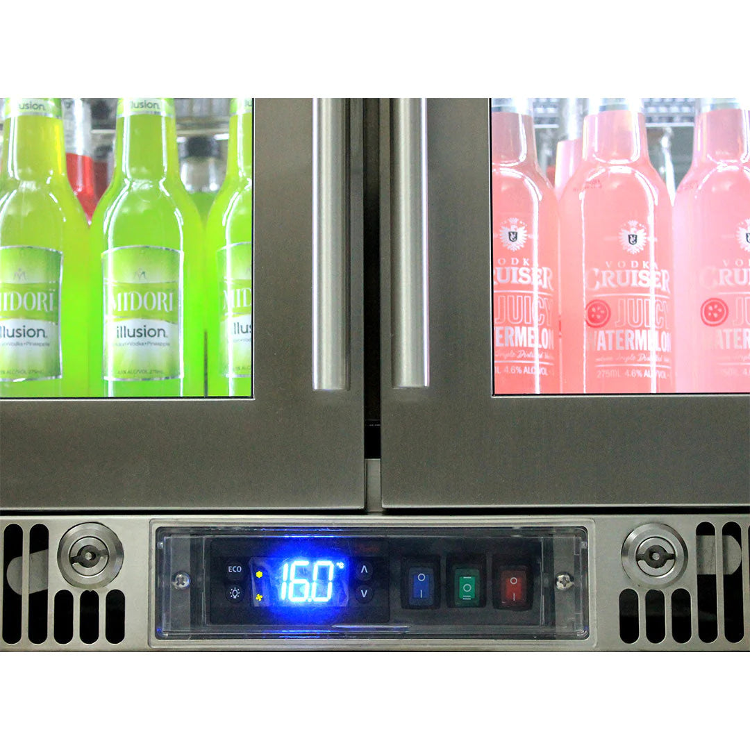 Outdoor Rhino Envy 2 Door 248L Glass Door Bar Fridge