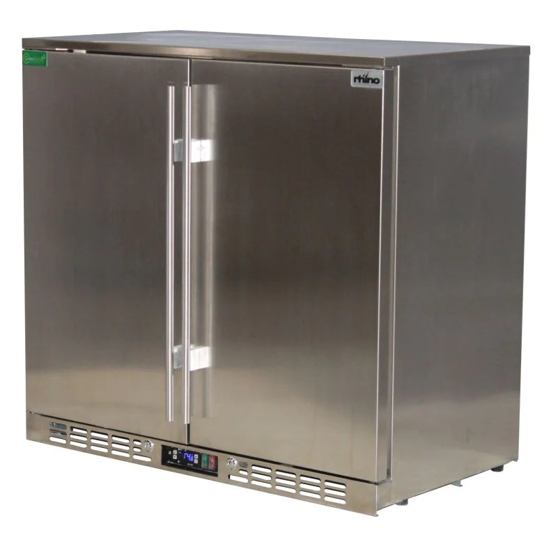 Rhino Stainless Steel 2 Door 208L Bar Fridge