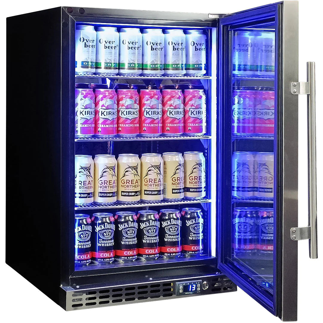 Schmick Quiet Running Under Bench Heated Glass Door 121L Bar Fridge