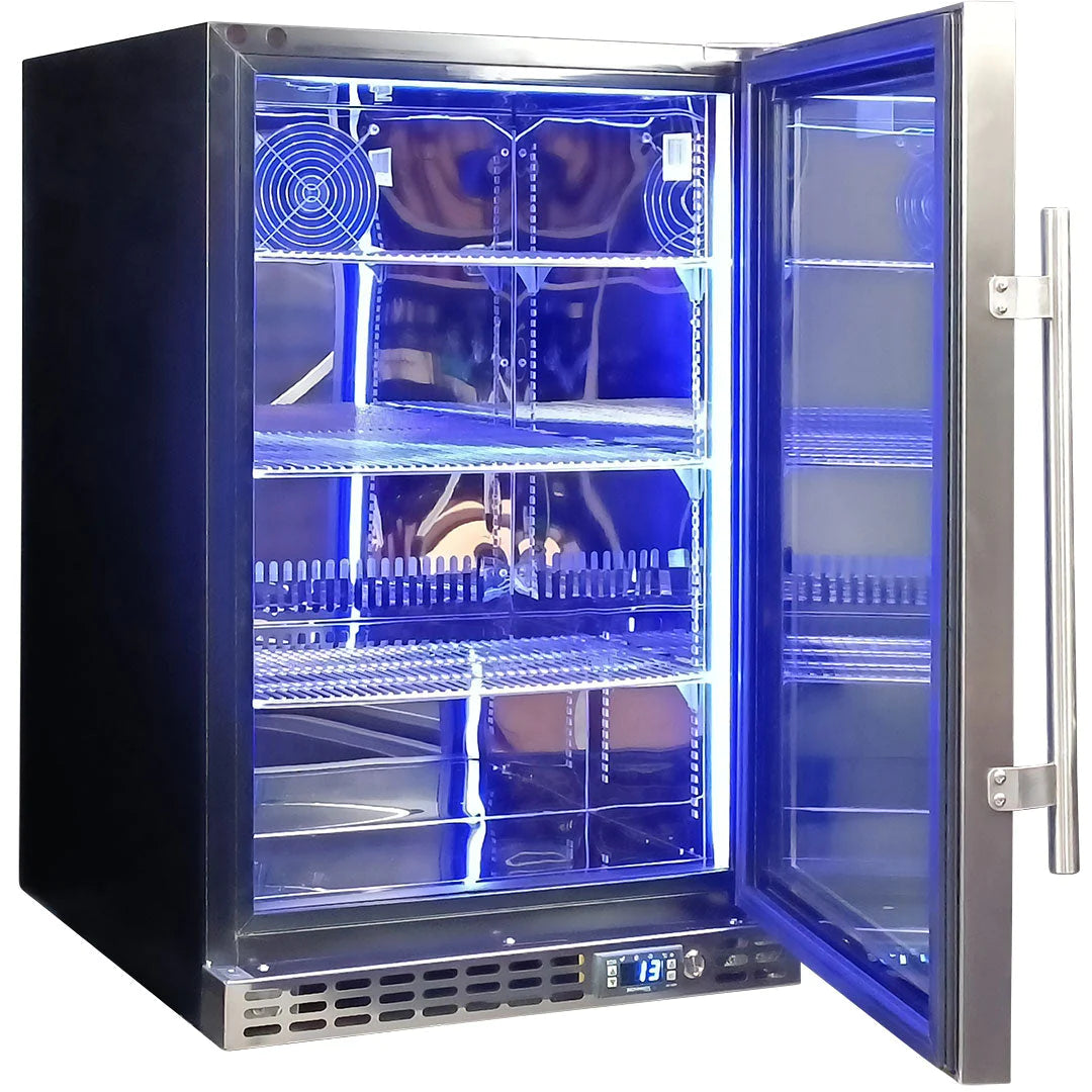 Schmick Quiet Running Under Bench Heated Glass Door 121L Bar Fridge