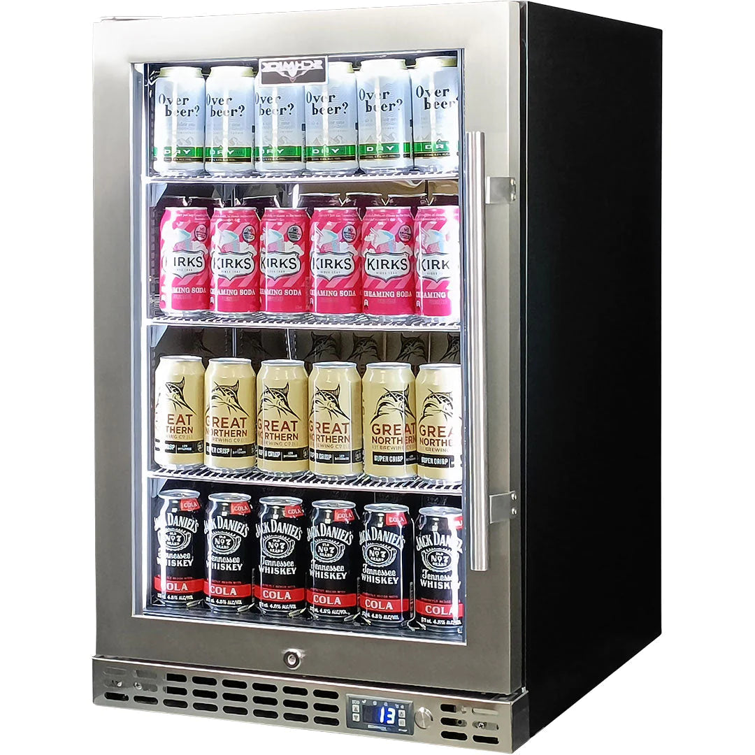 Schmick Quiet Running Under Bench Heated Glass Door 121L Bar Fridge