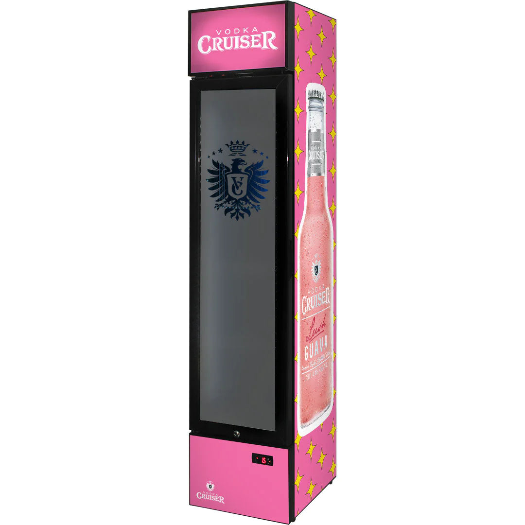 Vodka Cruiser Pink Branded 160L Upright Bar Fridge