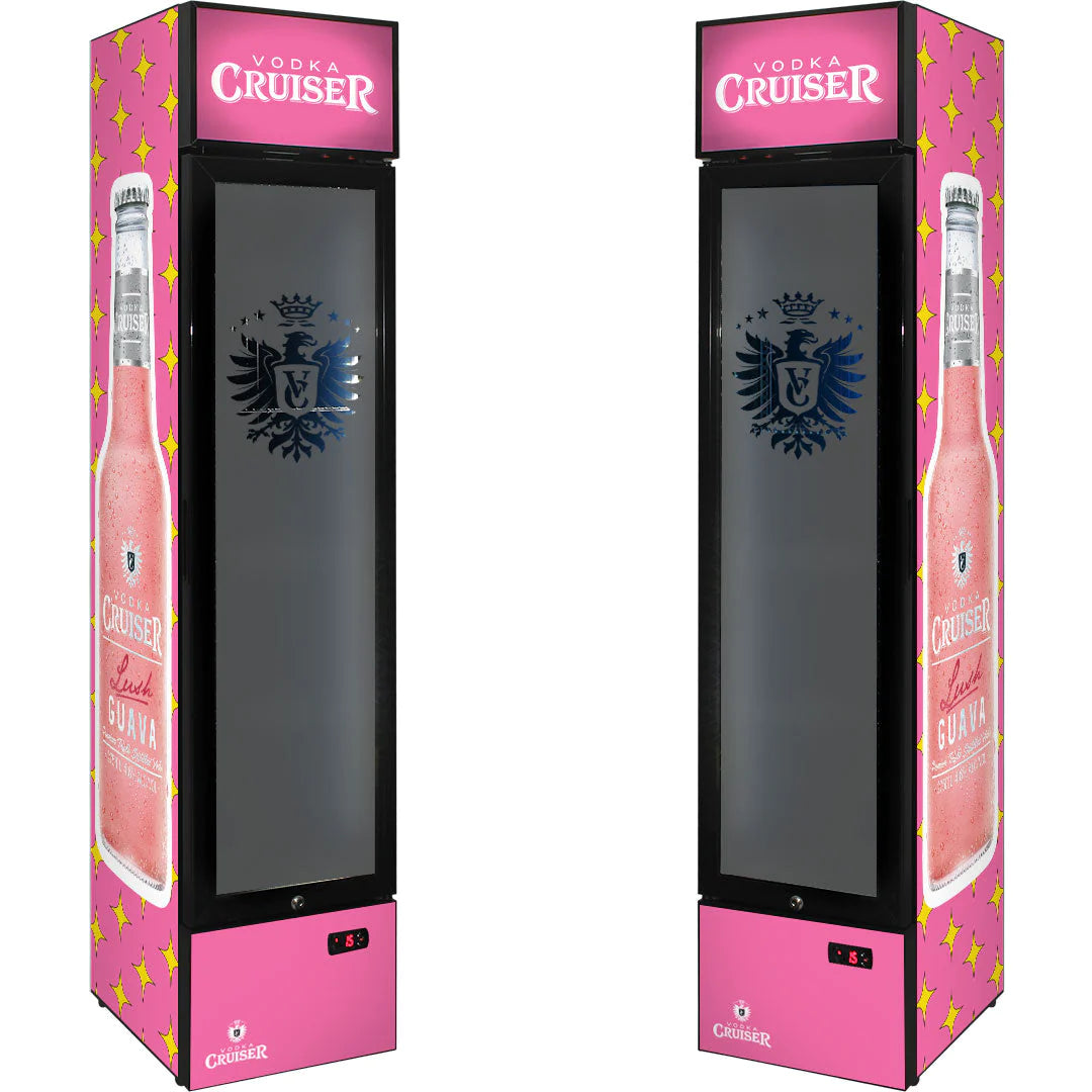 Vodka Cruiser Pink Branded 160L Upright Bar Fridge