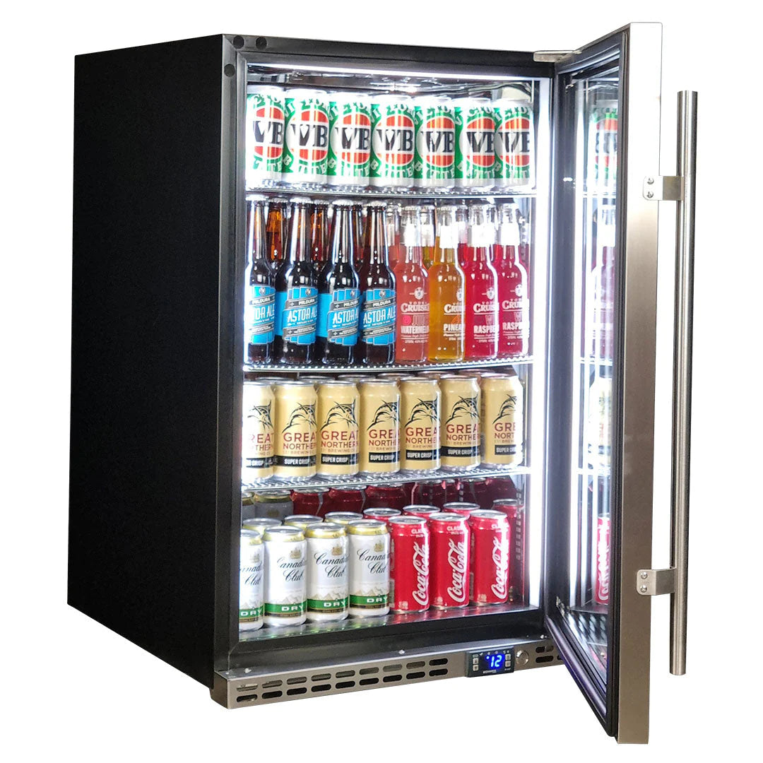 Schmick Stainless Steel Quiet Front Venting Glass Door 164L Bar Fridge