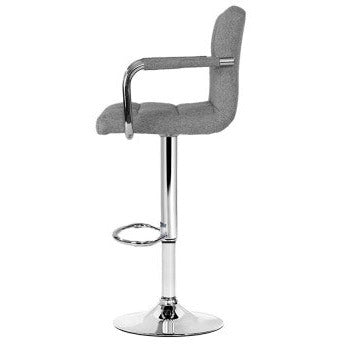 Grey Adjustable Bar Stool with Armrest - Set of 2