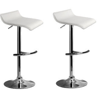 Artiss Set of 2 PU Leather Wave Style Bar Stools - White