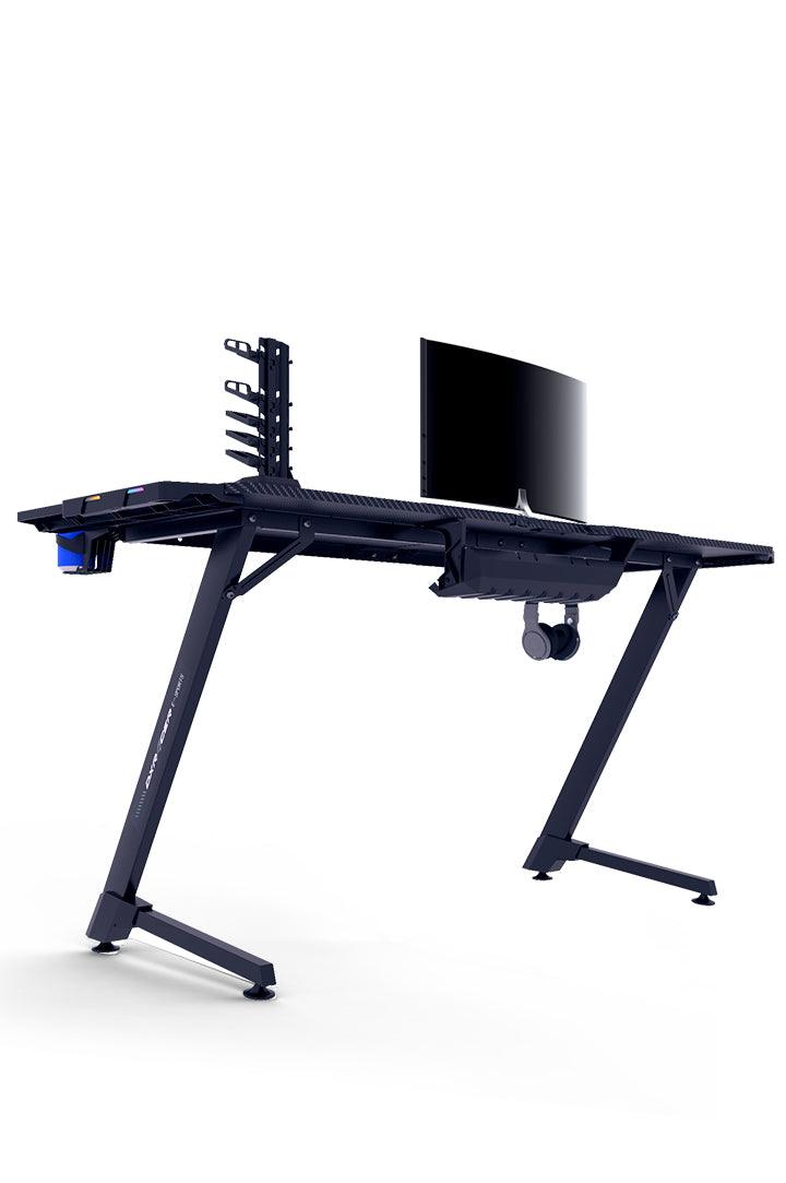 RGB Gaming Desk with Bottle Holder and Headset Hook