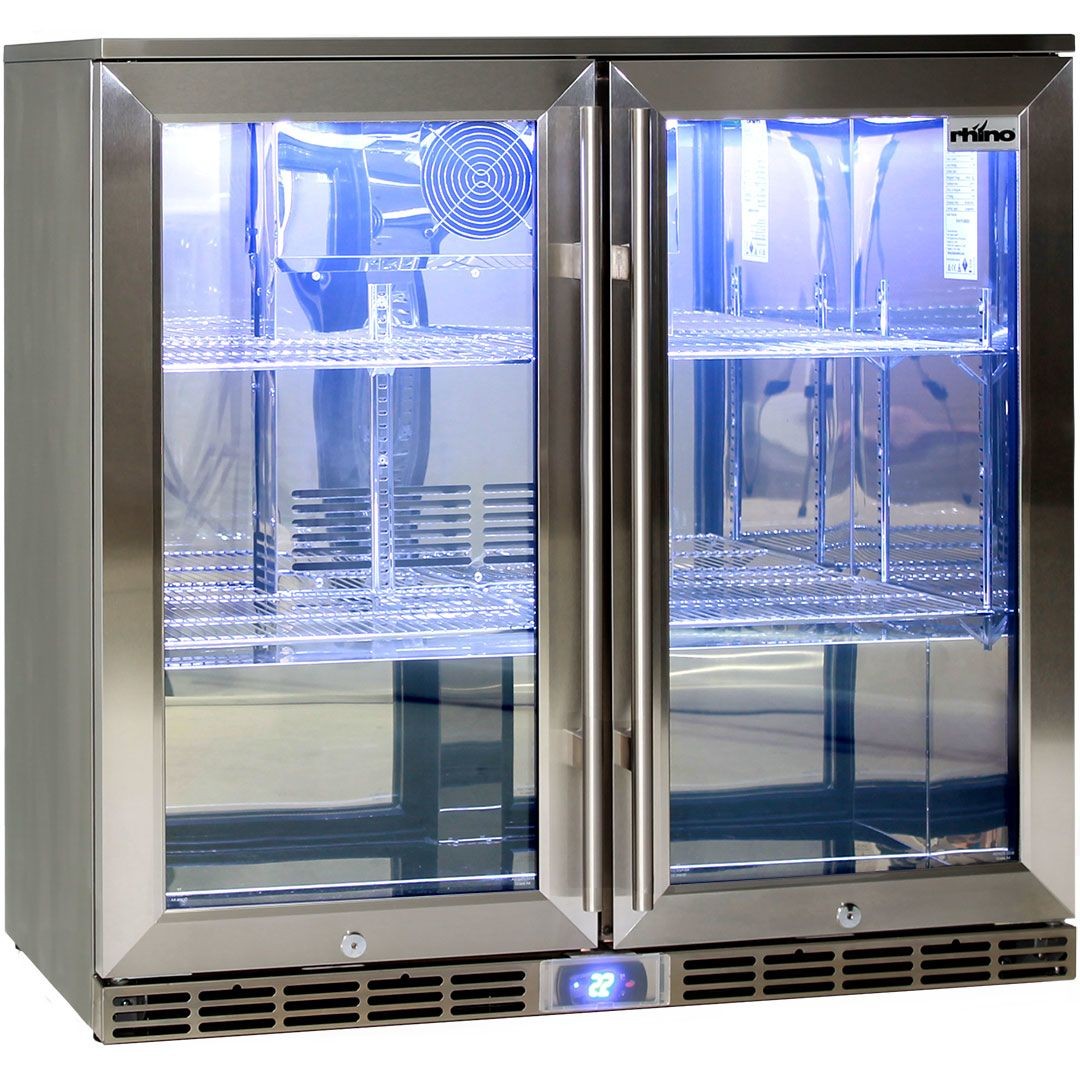 Rhino Glass 2 Door Energy Efficient Alfresco Bar Fridge