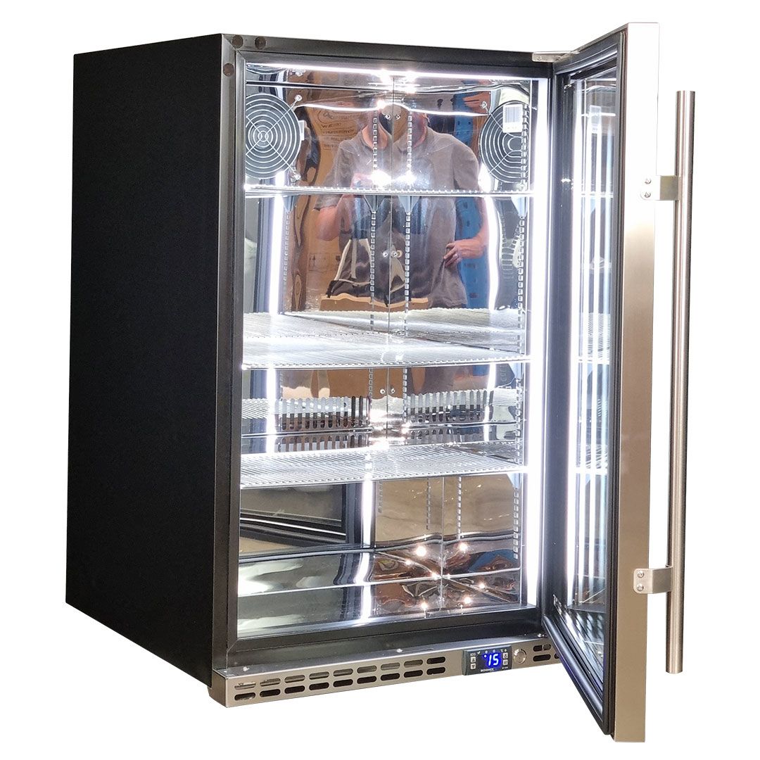 Schmick Stainless Steel Heated Glass Door Bar Fridge