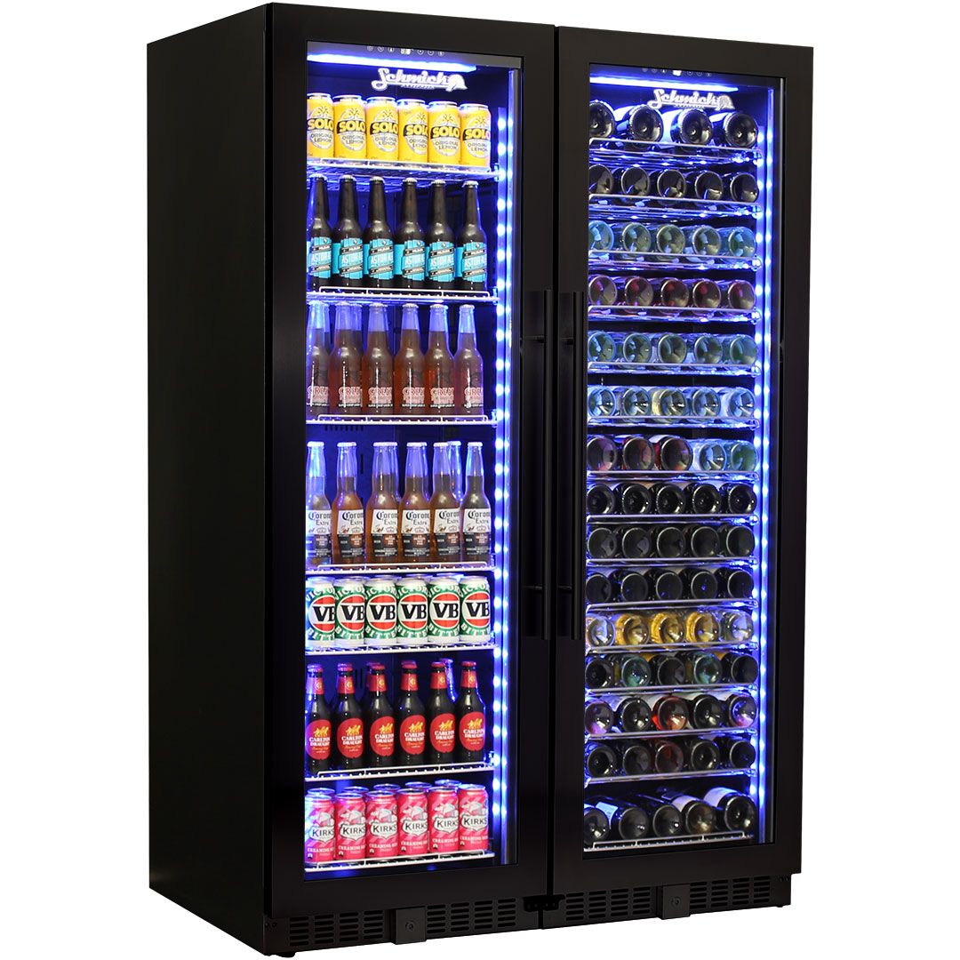 Schmick Upright Glass Door Black Beer And Wine Fridge — The Modern Cave